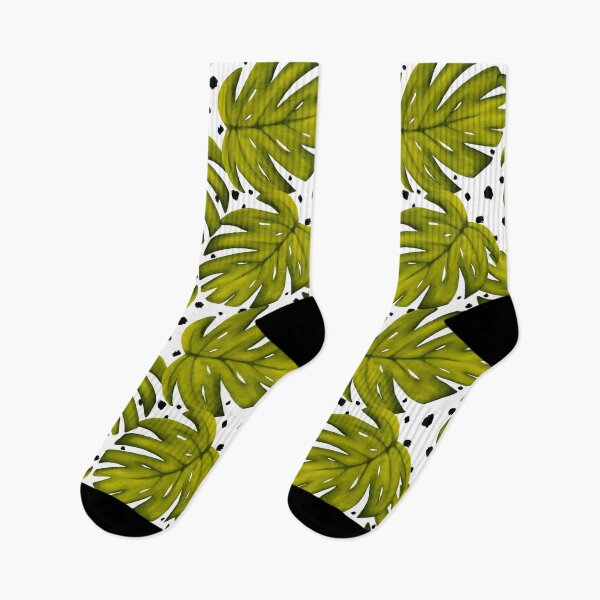 Item preview, Monstera Deliciosa Leaf Polka Dot Pattern - Yellow Green designed and sold by Kraina.