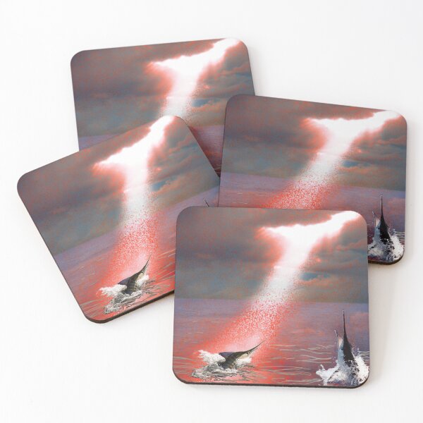 Item preview, Marlin - Red - fish - digital - waterscape  (ED01) designed and sold by Elisabeth Dubois.