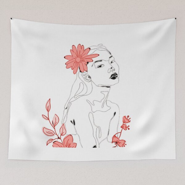 Item preview, Floral One Line Face Art designed and sold by Dr.YesOrNo.