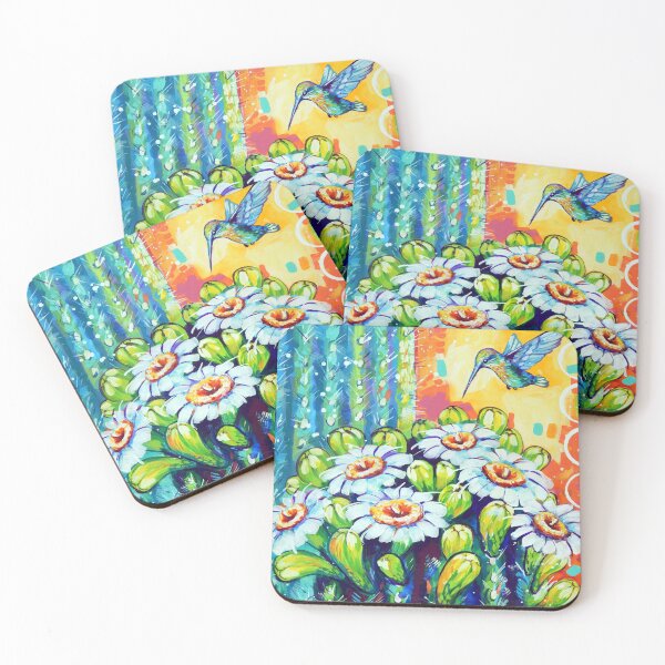 Item preview, Hummingbird with Cactus Flowers designed and sold by Sandra Trubin.