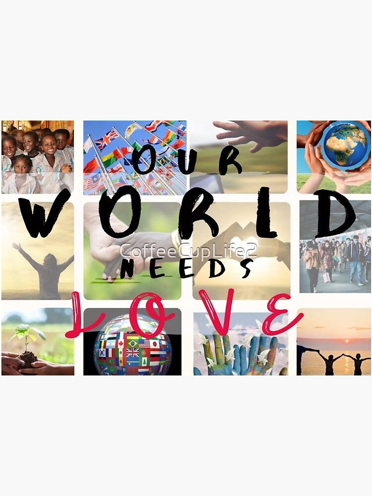 Thumbnail 5 of 5, Mask, Our World Needs Love designed and sold by CoffeeCupLife2.