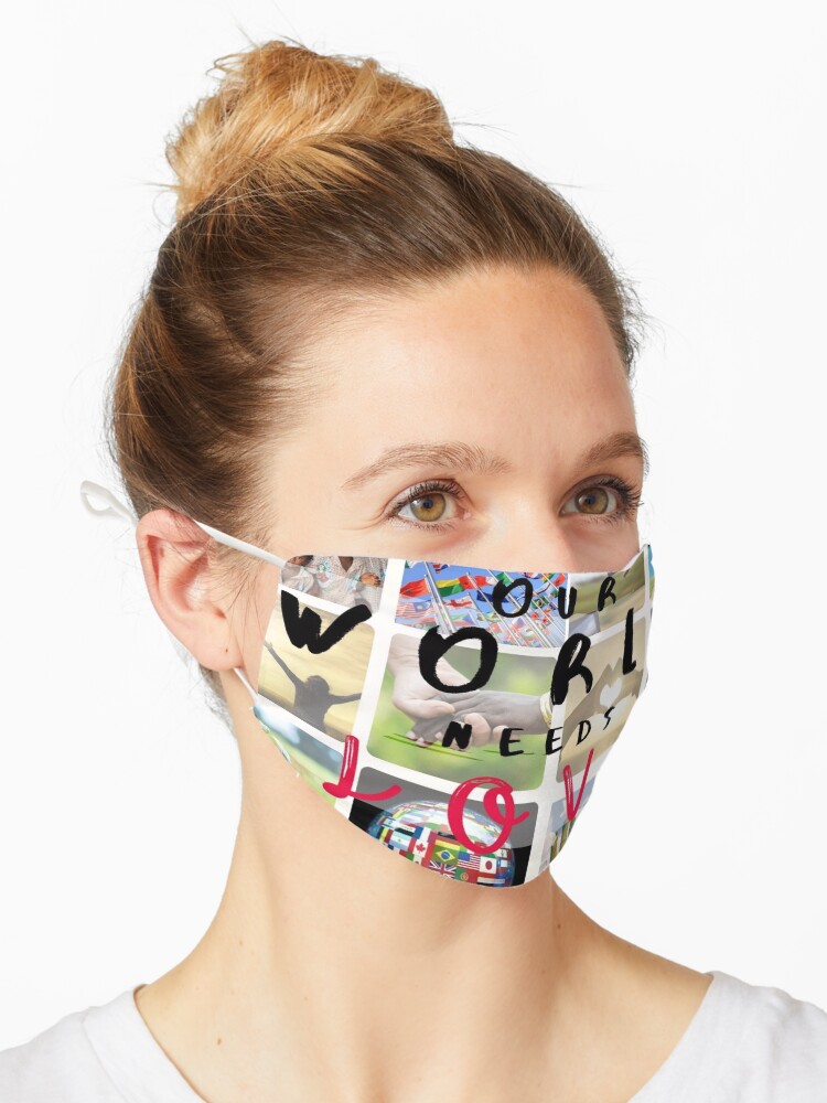 Thumbnail 1 of 5, Mask, Our World Needs Love designed and sold by CoffeeCupLife2.