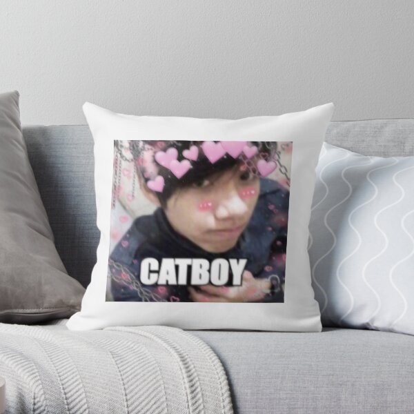 Catboy Quackity Throw Pillow