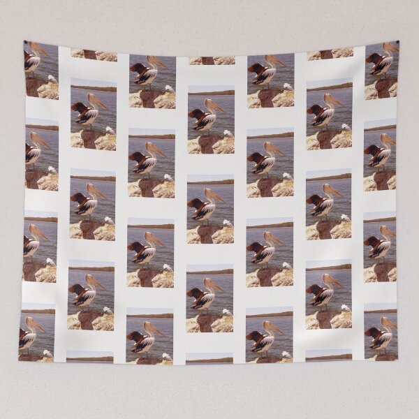 Item preview, Pelican and seagul - bird - waterscape (ED01) designed and sold by Elisabeth Dubois.