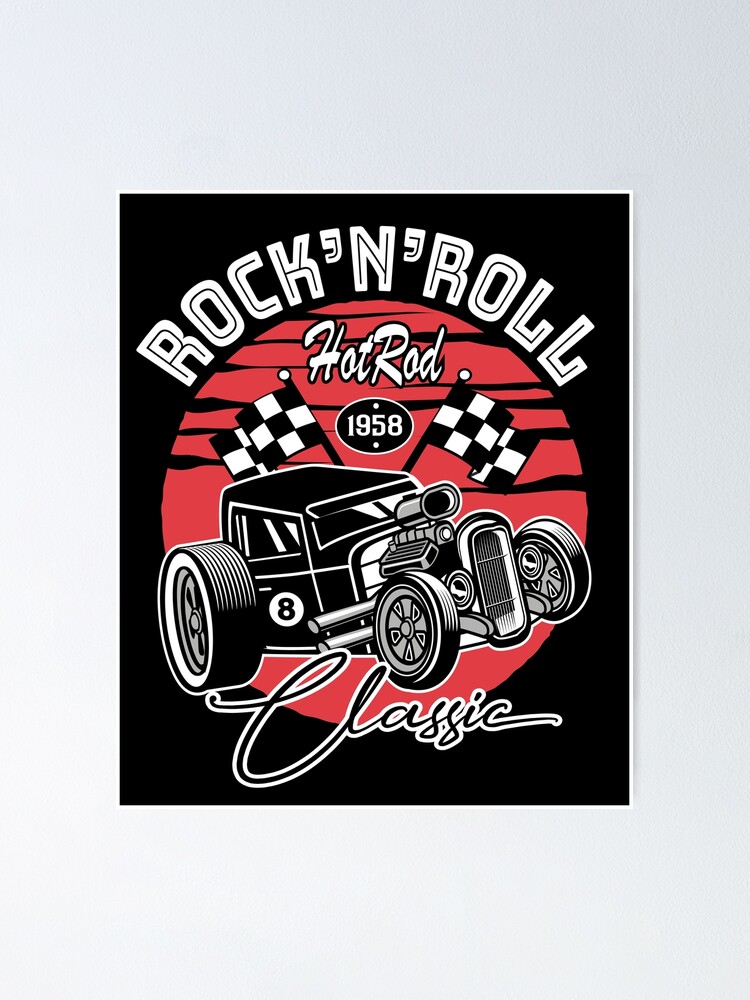 Rockabilly Style Pinup Girl Vintage Classic Hot Rod Rock and Roll Music |  Poster