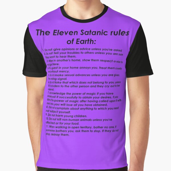 "The Eleven Satanic Rules Of Earth" T-shirt By Fandomsshit | Redbubble