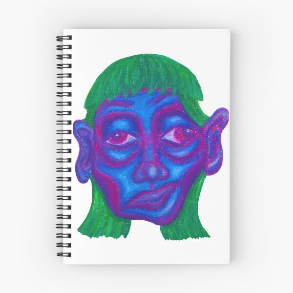 Item preview, abstract girl with mullet portrait in oil pastel "Over It" designed and sold by Grace Behler.
