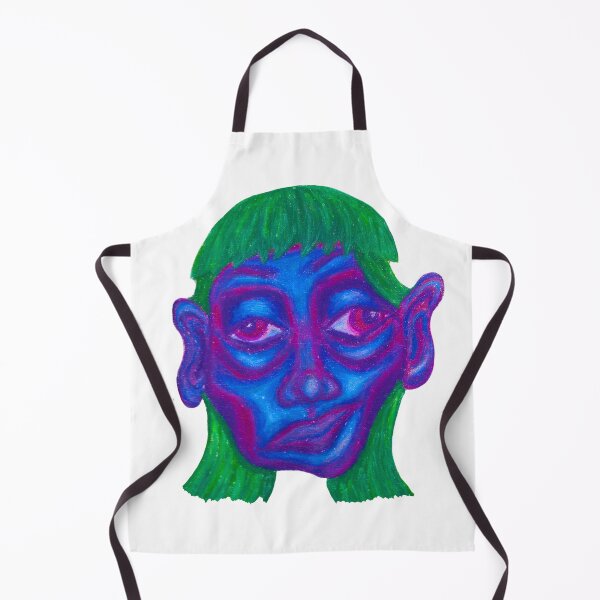 Item preview, abstract girl with mullet portrait in oil pastel "Over It" designed and sold by Grace Behler.