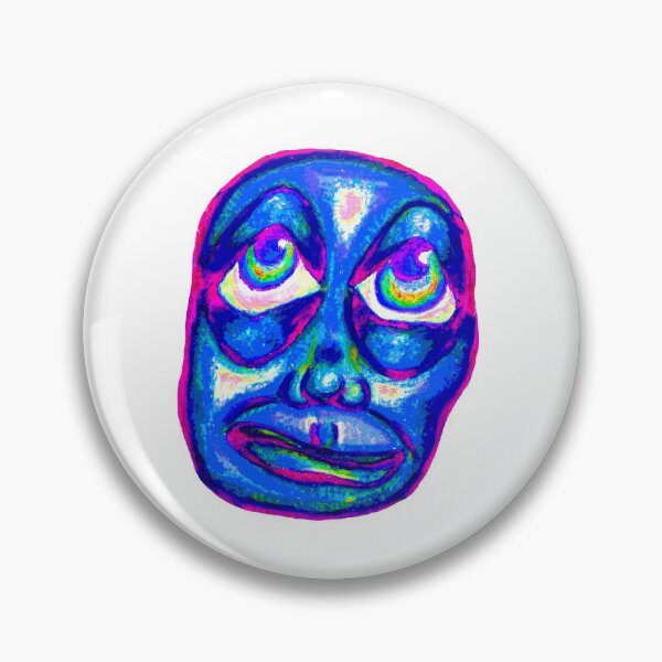 Item preview, colorful abstract psychedelic face in oil pastel  "again" designed and sold by Grace Behler.