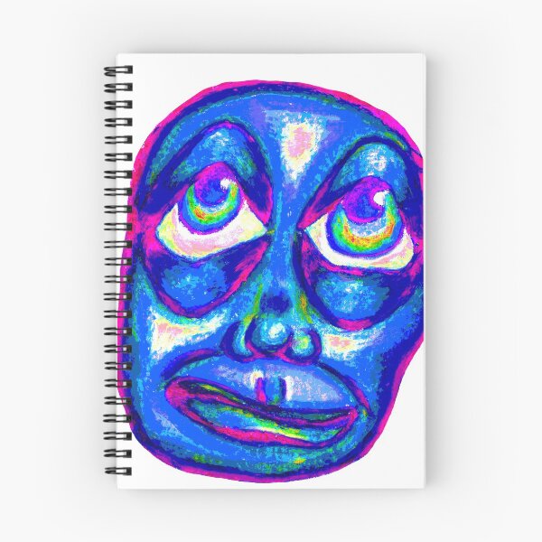 Item preview, colorful abstract psychedelic face in oil pastel  "again" designed and sold by Grace Behler.