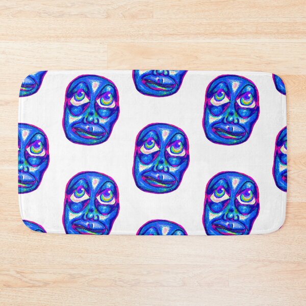Item preview, colorful abstract psychedelic face in oil pastel  "again" designed and sold by Grace Behler.