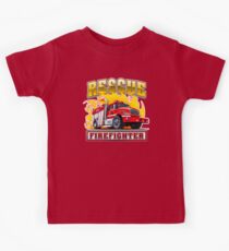 Cartoon Fire Truck Kids Tee