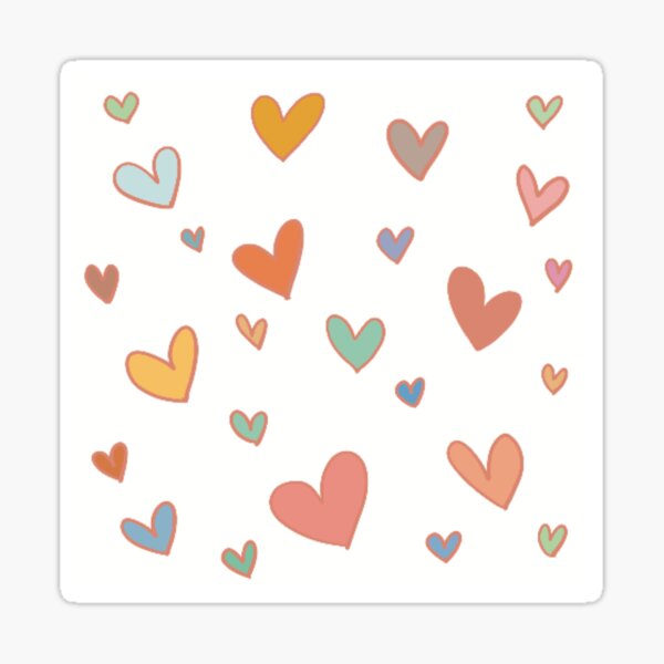Small crayon hearts Sticker