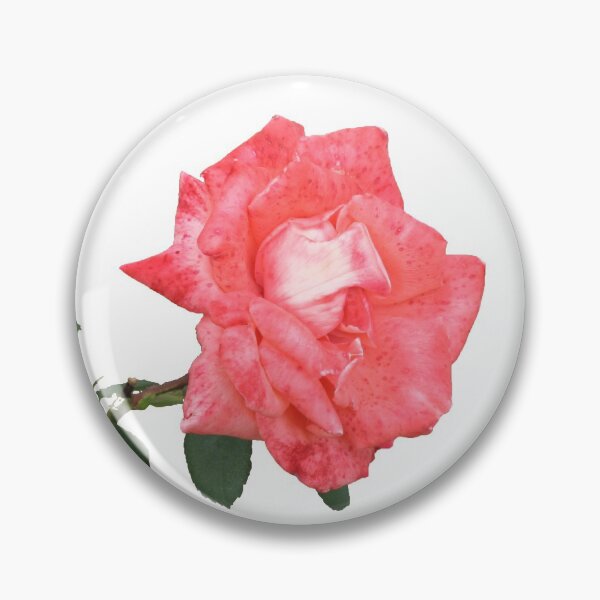 Item preview, Salmon Pink Rose with Stem and Leaves designed and sold by STHogan.