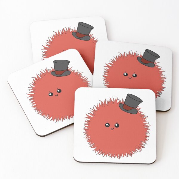 Red Warm Fuzzy Coasters (Set of 4)