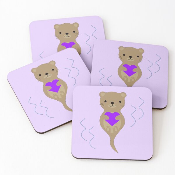 Item preview, Adorable Otter Hugging a Purple Heart designed and sold by Hedgie Designs.