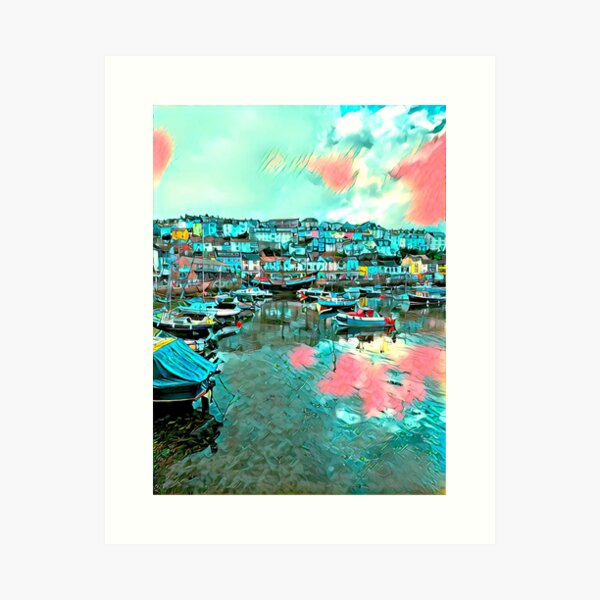 Bixham Harbour Art Print