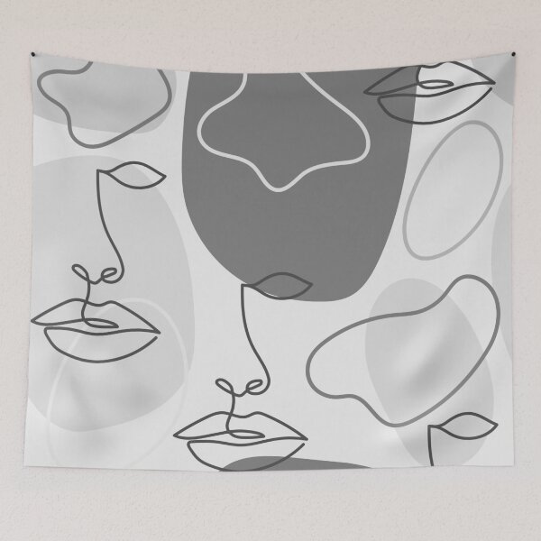 Item preview, Black And white one line Face, Women Face One Line Art designed and sold by Dr.YesOrNo.