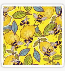 Yellow lemon and bee garden. Sticker