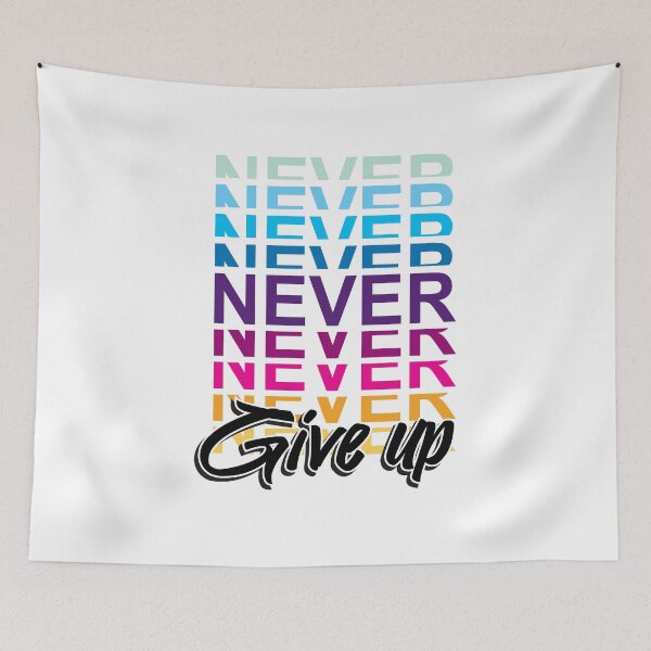 Item preview,  Never Give Up  - Bible Quote Christian Verse Faith Style Inspirational Sentiment in Beautiful Calligraphy designed and sold by fredgarden8.