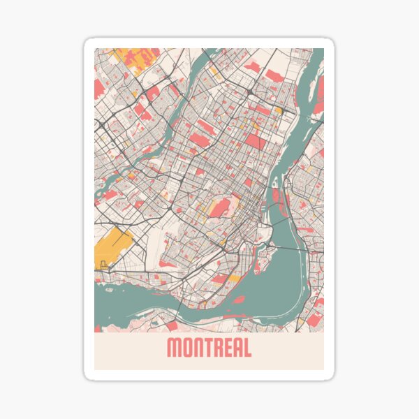 Montreal - Canada Chalk City Map Sticker