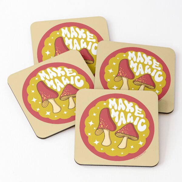 Item preview, Make Magic Groovy Mushroom Retro Psychedelic Design designed and sold by furtherstudio.