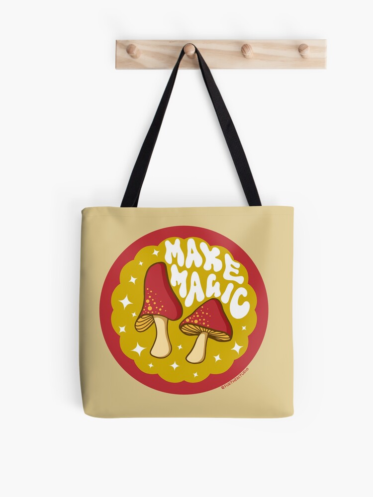 Buy Funky Mushroom Print Tote Bag Design Psychedelic 70s Style