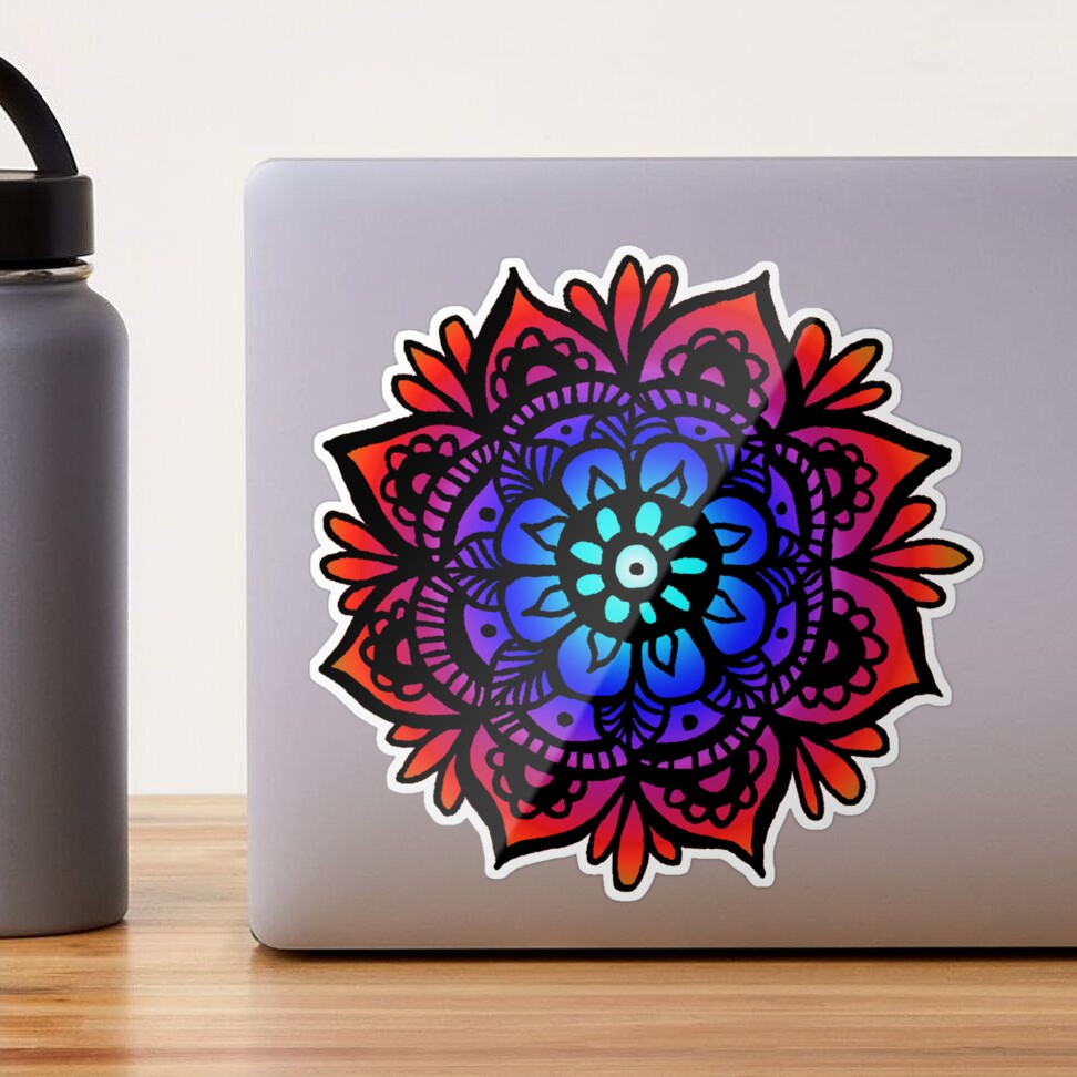 50Pcs Mandala Stickers | Yoga Spiritual Stickers, Laptop Stickers Mandala,  Mandala Decals For Water Bottles, Skateboard, Phone- Mandala Flowers Vinyl