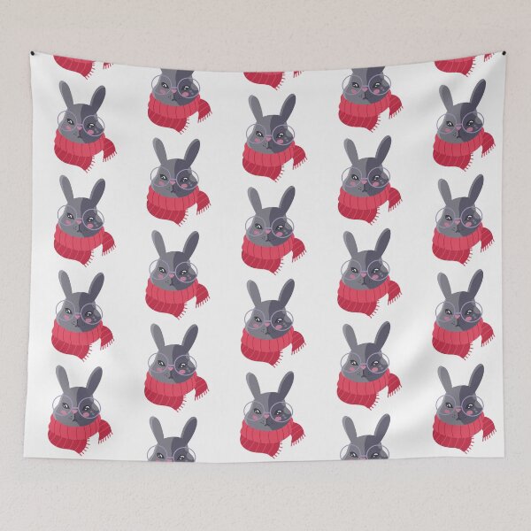 Item preview, Winter warmth rabbit in a red Scarf designed and sold by jasmineberry.