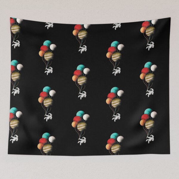 Item preview, Astronaut with planets balloons in space designed and sold by mcinnesstore.