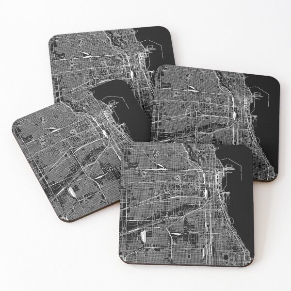 Item preview, Chicago Black Map designed and sold by multiplicitymap.
