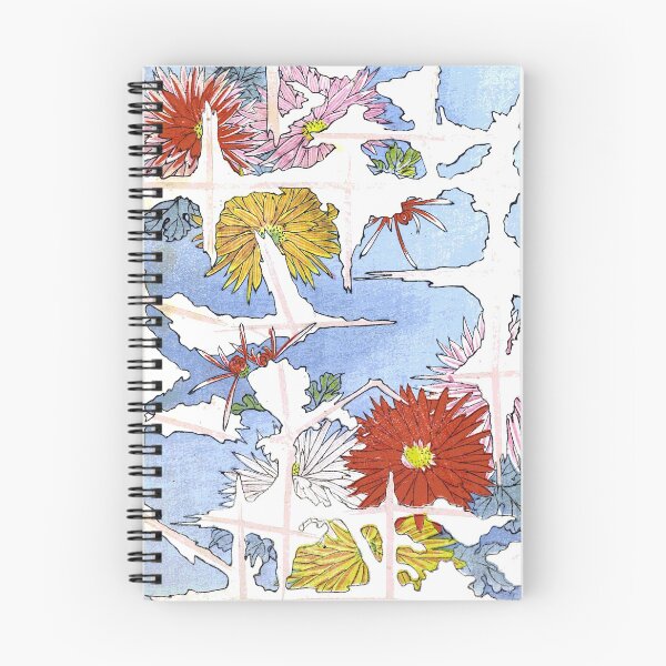 Item preview, Japanese vintage flower design abstract red blue yellow designed and sold by Rantan1618.
