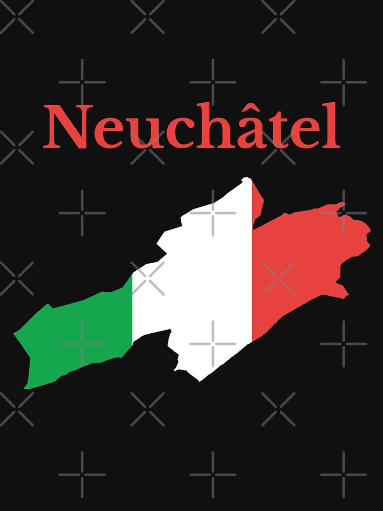 Tshirt « Drapeau de la carte du canton de Neuchâtel, Suisse », par