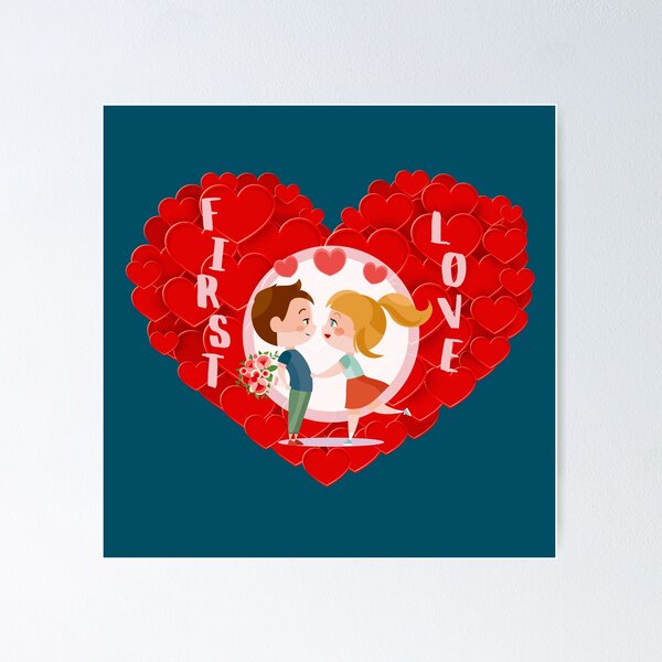 Item preview, First Love (on Turquoise) designed and sold by PawsitiveMum.