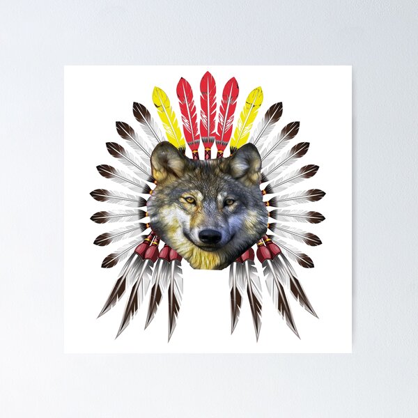 Item preview, wolf native hoodie 3d design designed and sold by bouaabila.
