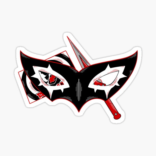 Joker S Mask Persona 5 Sticker By Yellowtbd Redbubble