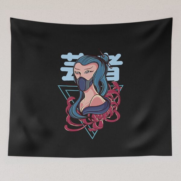 Item preview, beutiful geisha mask with flower designed and sold by Deojunior.