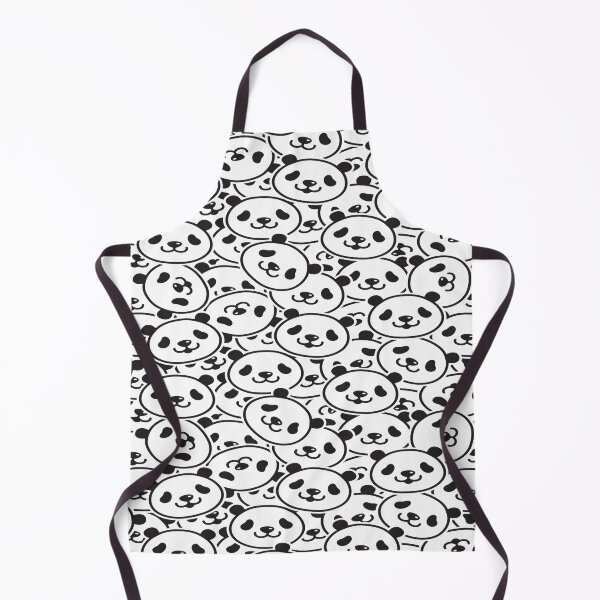 Item preview, Panda Heads Seamless Black And White Pattern designed and sold by 108dragons.