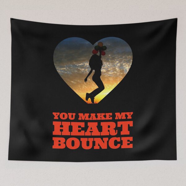 Item preview, Valentine quote, Love quote,  you make my heart bounce, sunset, sunset valentine design designed and sold by efenem.