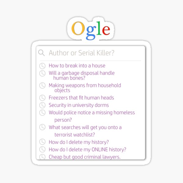 Author Or Serial Killer - search history Sticker