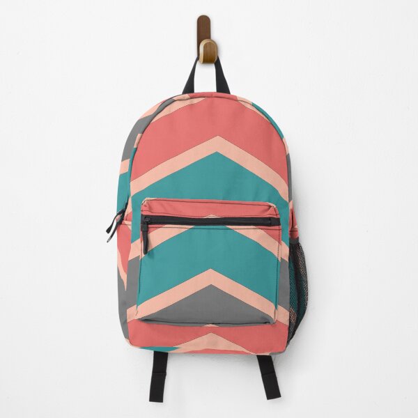 Item preview, Salmon, Teal ,and Gray Modern Chevron on Light Salmon designed and sold by zaphco.