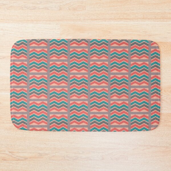 Item preview, Salmon, Teal ,and Gray Modern Chevron on Light Salmon designed and sold by zaphco.