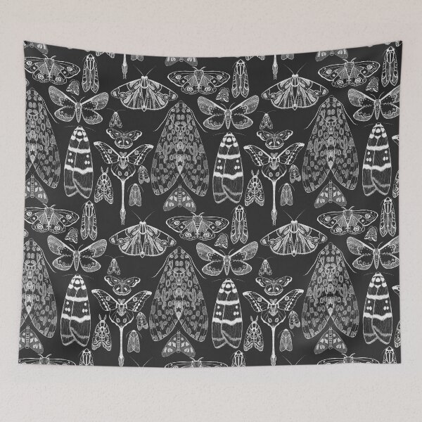 Item preview, Charcoal Moth and Butterfly Pattern designed and sold by Justdoodlins.