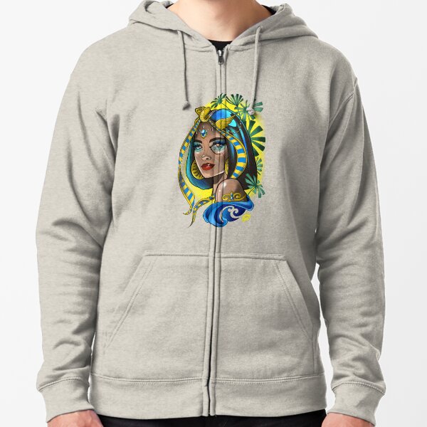 Neotraditional Cleopatra Zipped Hoodie