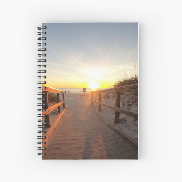Boardwalk, Beach, Sunset Spiral Notebook