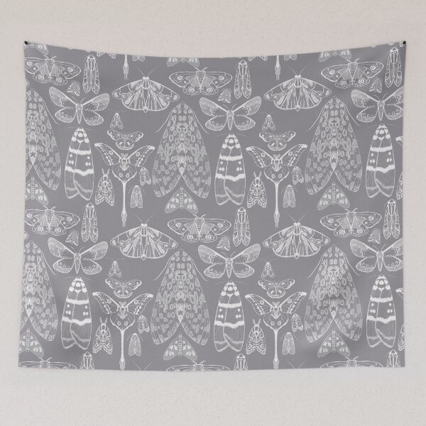 Item preview, Ultimate Gray Moth and Butterfly Pattern designed and sold by Justdoodlins.