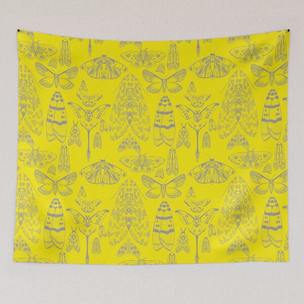 Item preview, Illuminating Yellow and Ultimate Gray Moth and Butterfly Pattern designed and sold by Justdoodlins.