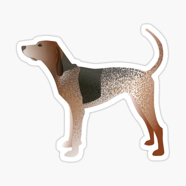 American English Coonhound Basic Breed Silhouette Illustration Sticker