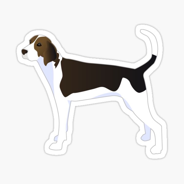 Treeing Walker Coonhound Basic Breed Silhouette Illustration Sticker