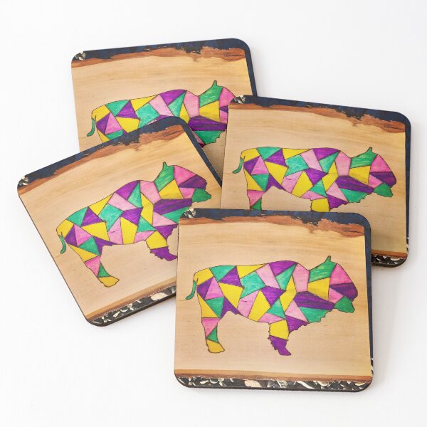 Item preview, geometric bison art designed and sold by countrypines.